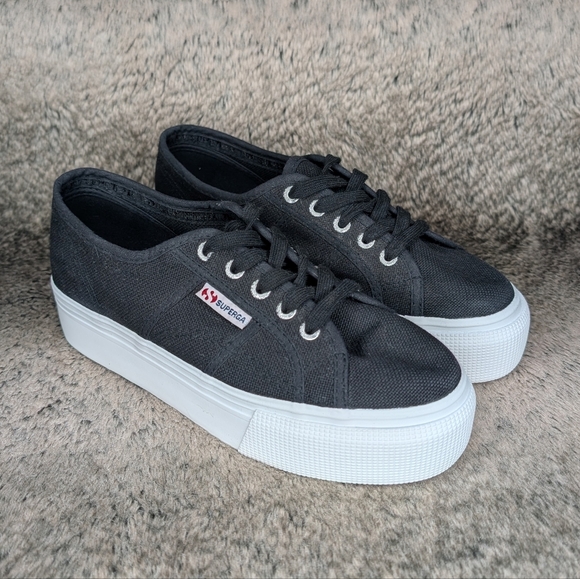 Superga 2740 Platform Sneakers Black Women's 7.5 - Picture 5 of 12